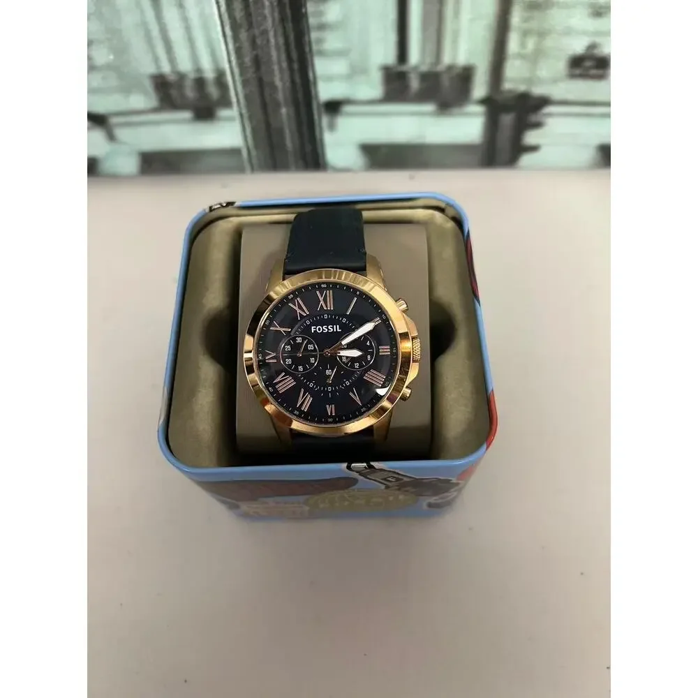 Fossil BQ2293 Chronograph Black Leather Strap Men's Wrist Watch